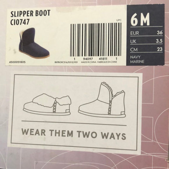 Rockport Trutech Veda Faux Fur Lined Slipper Boots in Navy Women’s 6M NWT NIB - Picture 7 of 9